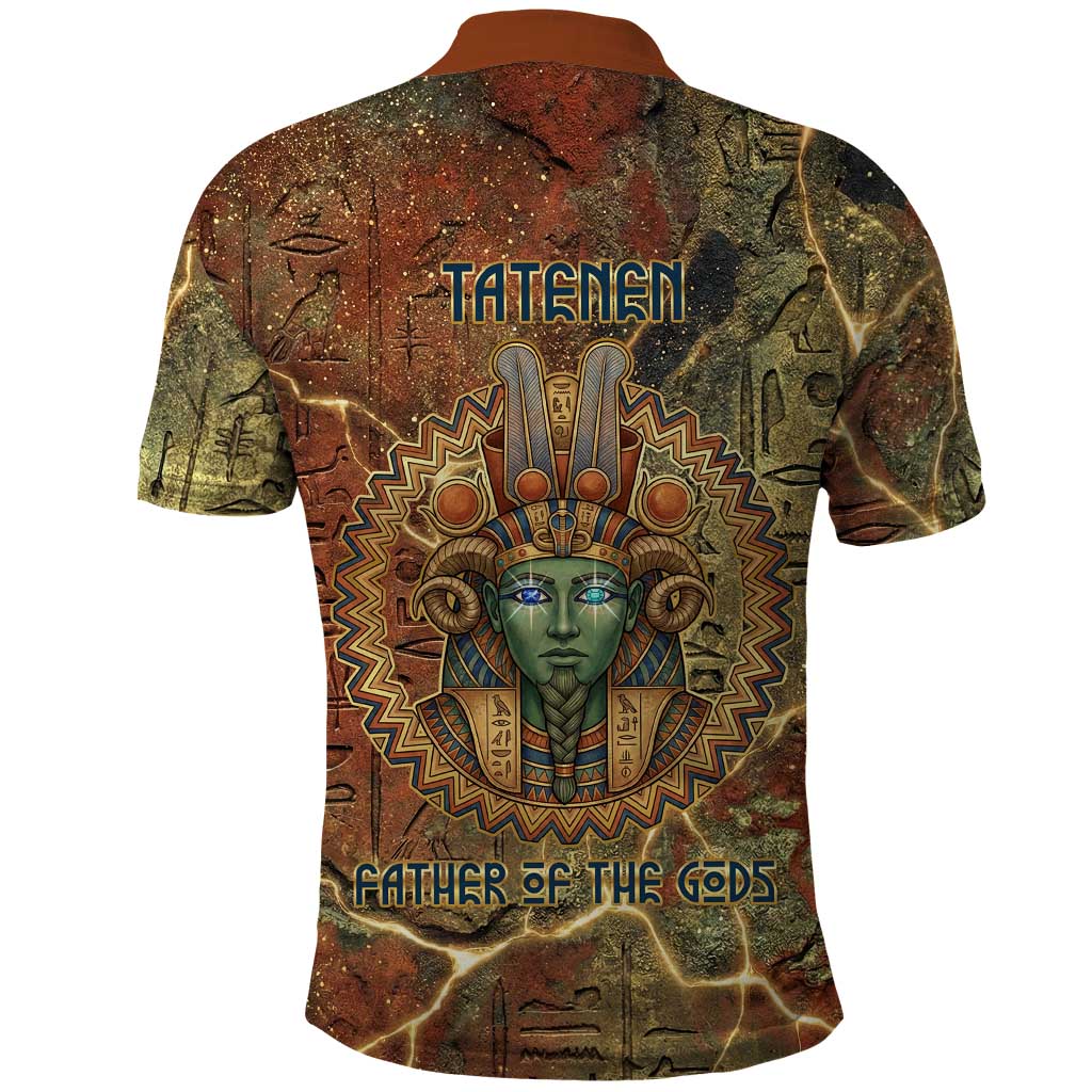 Tatenen Ancient Egyptian Polo Shirt Father of the Gods Design with Minerals