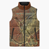 Tatenen Ancient Egyptian Sleeveless Puffer Jacket Father of the Gods Design with Minerals