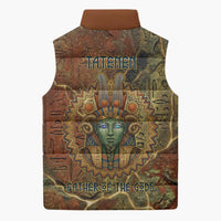 Tatenen Ancient Egyptian Sleeveless Puffer Jacket Father of the Gods Design with Minerals