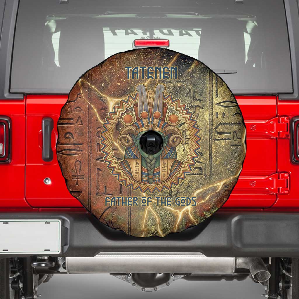 Tatenen Ancient Egyptian Spare Tire Cover Father of the Gods Design with Minerals