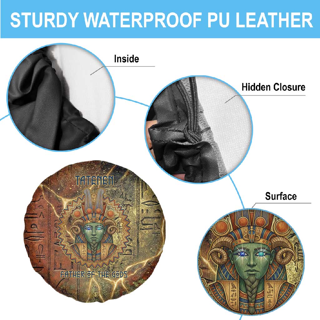 Tatenen Ancient Egyptian Spare Tire Cover Father of the Gods Design with Minerals