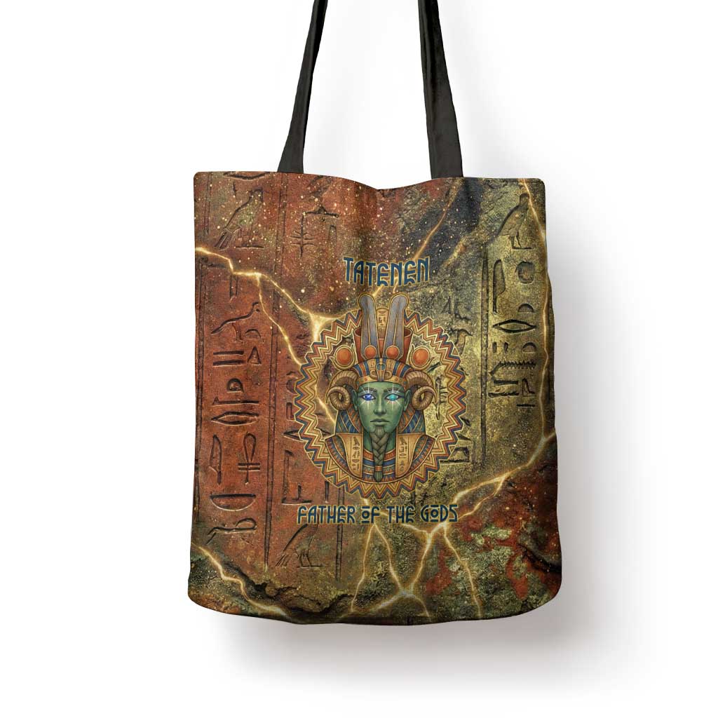 Tatenen Ancient Egyptian Tote Bag Father of the Gods Design with Minerals