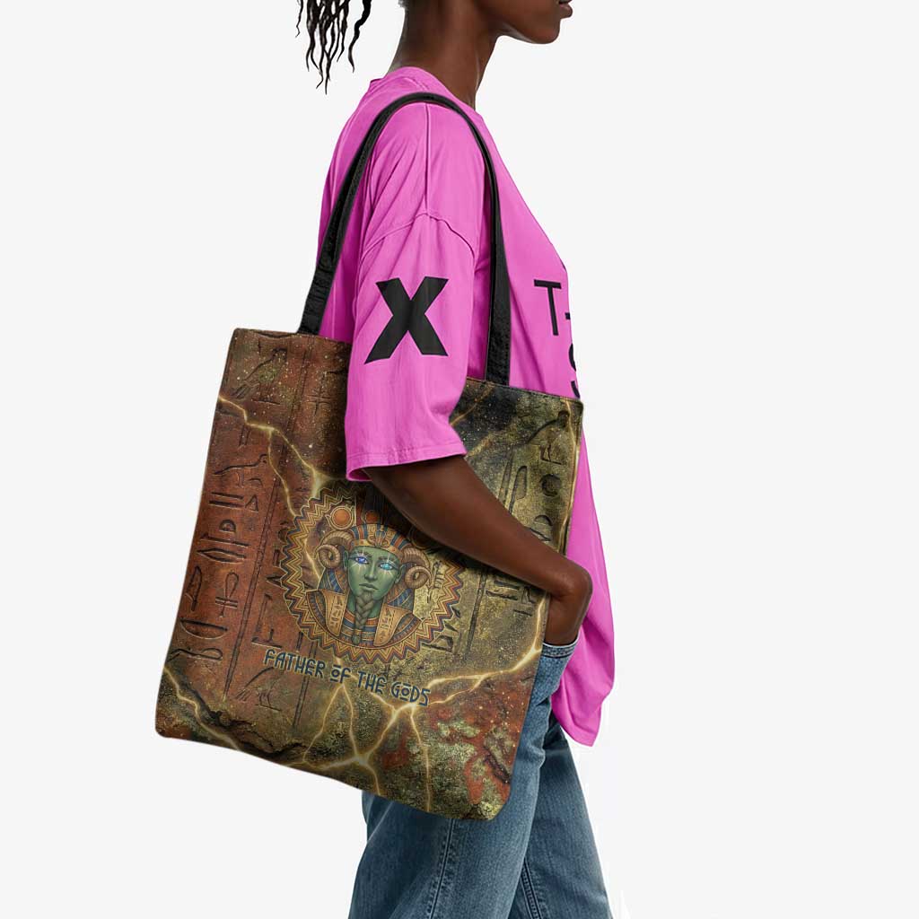 Tatenen Ancient Egyptian Tote Bag Father of the Gods Design with Minerals