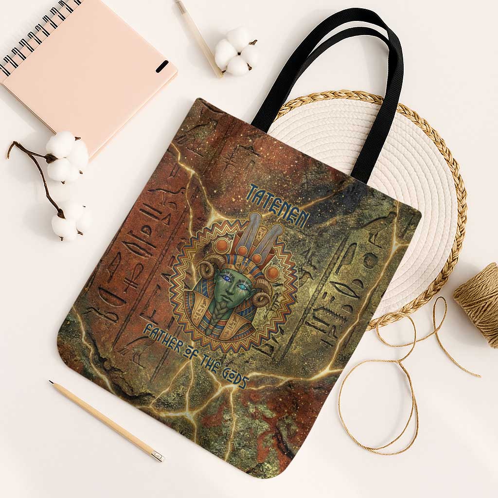 Tatenen Ancient Egyptian Tote Bag Father of the Gods Design with Minerals