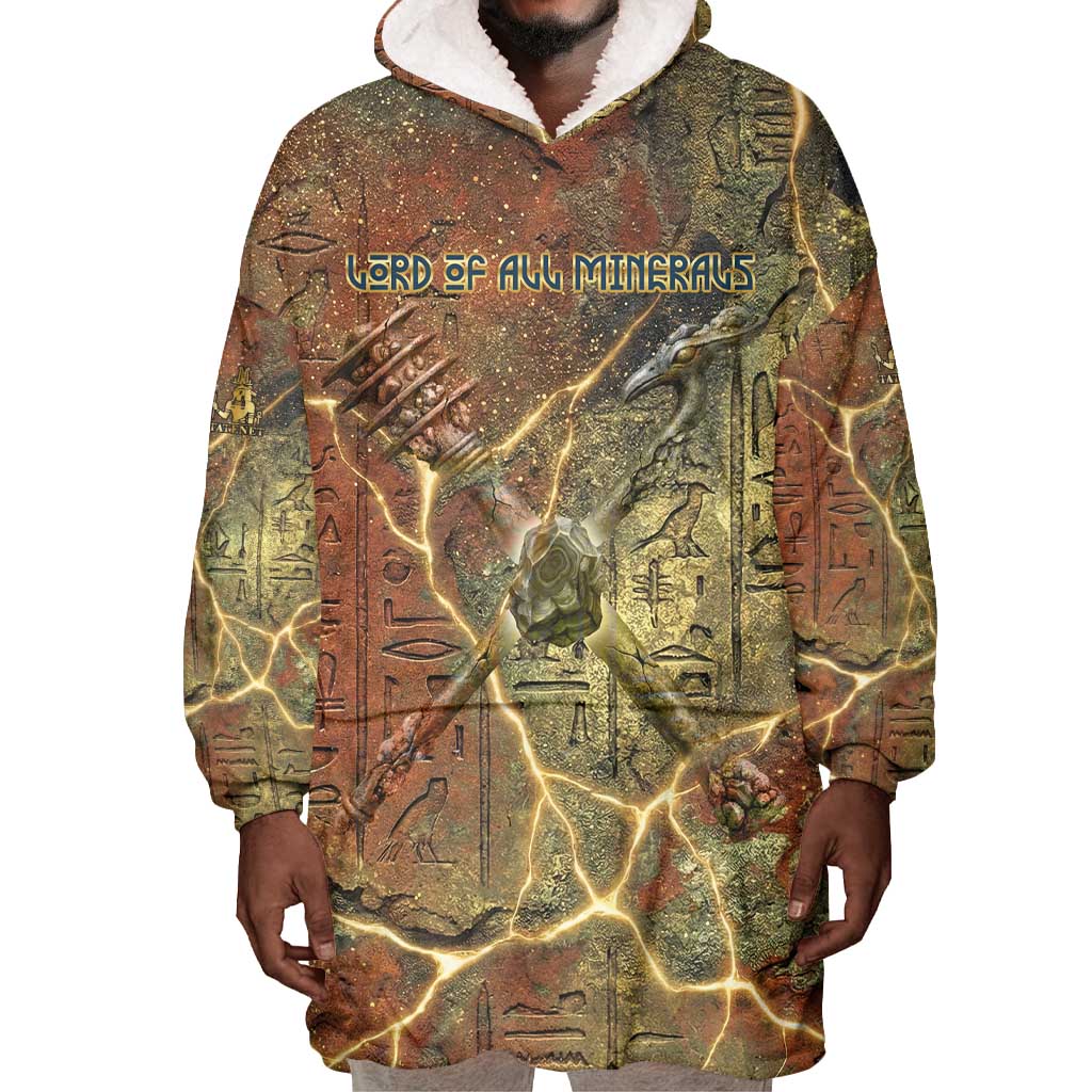 Tatenen Ancient Egyptian Wearable Blanket Hoodie Father of the Gods Design with Minerals