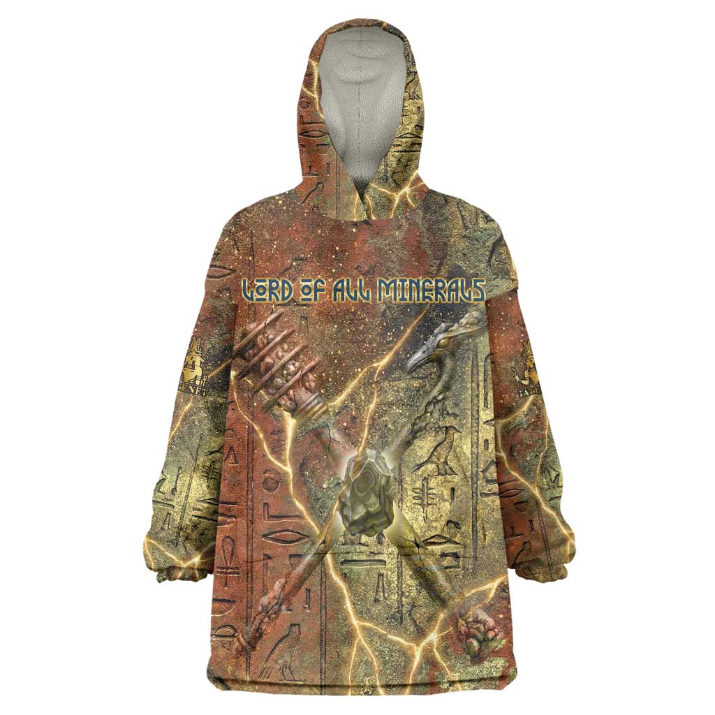 Tatenen Ancient Egyptian Wearable Blanket Hoodie Father of the Gods Design with Minerals
