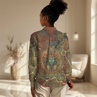 Tatenen Ancient Egyptian Women Casual Shirt Father of the Gods Design with Minerals