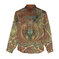 Tatenen Ancient Egyptian Women Casual Shirt Father of the Gods Design with Minerals