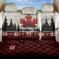 Canada Flag Back Car Seat Cover Maple Leaf & Plaid Pattern Design