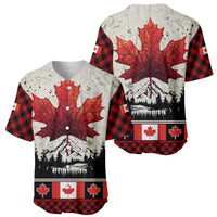Canada Flag Baseball Jersey Maple Leaf & Plaid Pattern Design