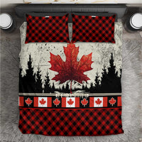 Canada Flag Bedding Set Maple Leaf & Plaid Pattern Design