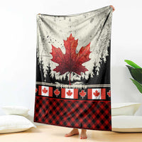 Canada Flag Blanket Maple Leaf & Plaid Pattern Design