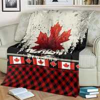Canada Flag Blanket Maple Leaf & Plaid Pattern Design