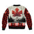 Canada Flag Bomber Jacket Maple Leaf & Plaid Pattern Design