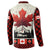 Canada Flag Button Sweatshirt Maple Leaf & Plaid Pattern Design