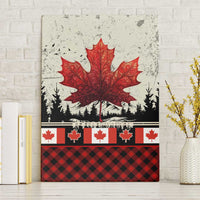 Canada Flag Canvas Wall Art Maple Leaf & Plaid Pattern Design