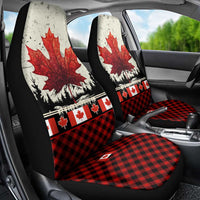 Canada Flag Car Seat Cover Maple Leaf & Plaid Pattern Design