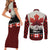 Canada Flag Couples Matching Short Sleeve Bodycon Dress and Long Sleeve Button Shirt Maple Leaf & Plaid Pattern Design