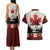 Canada Flag Couples Matching Tank Maxi Dress and Hawaiian Shirt Maple Leaf & Plaid Pattern Design