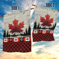 Canada Flag Garden Flag Maple Leaf & Plaid Pattern Design