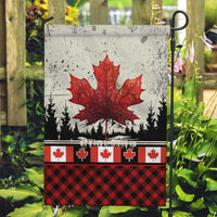 Canada Flag Garden Flag Maple Leaf & Plaid Pattern Design