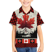 Canada Flag Hawaiian Shirt Maple Leaf & Plaid Pattern Design