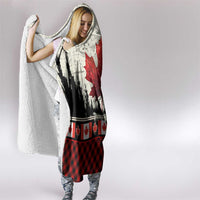 Canada Flag Hooded Blanket Maple Leaf & Plaid Pattern Design