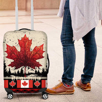 Canada Flag Luggage Cover Maple Leaf & Plaid Pattern Design