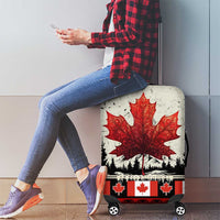 Canada Flag Luggage Cover Maple Leaf & Plaid Pattern Design