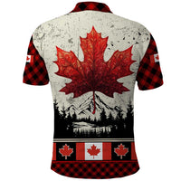 Canada Flag Polo Shirt Maple Leaf & Plaid Pattern Design