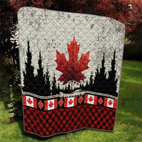 Canada Flag Quilt Maple Leaf & Plaid Pattern Design