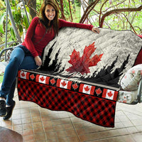 Canada Flag Quilt Maple Leaf & Plaid Pattern Design