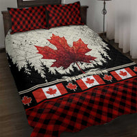 Canada Flag Quilt Bed Set Maple Leaf & Plaid Pattern Design