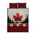 Canada Flag Quilt Bed Set Maple Leaf & Plaid Pattern Design