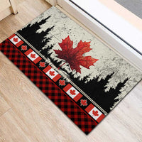 Canada Flag Rubber Doormat Maple Leaf & Plaid Pattern Design