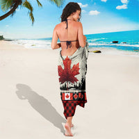 Canada Flag Sarong Maple Leaf & Plaid Pattern Design