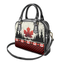 Canada Flag Shoulder Handbag Maple Leaf & Plaid Pattern Design