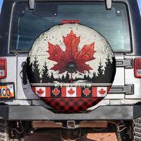 Canada Flag Spare Tire Cover Maple Leaf & Plaid Pattern Design