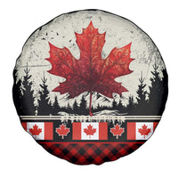 Canada Flag Spare Tire Cover Maple Leaf & Plaid Pattern Design