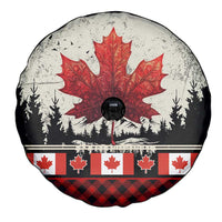 Canada Flag Spare Tire Cover Maple Leaf & Plaid Pattern Design