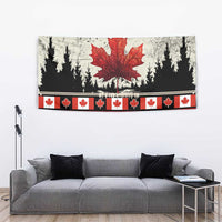 Canada Flag Tapestry Maple Leaf & Plaid Pattern Design