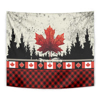 Canada Flag Tapestry Maple Leaf & Plaid Pattern Design