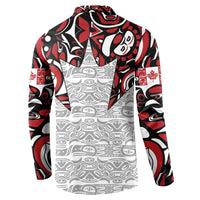 Canada Button Sweatshirt Haida Art-Inspired Pattern Design