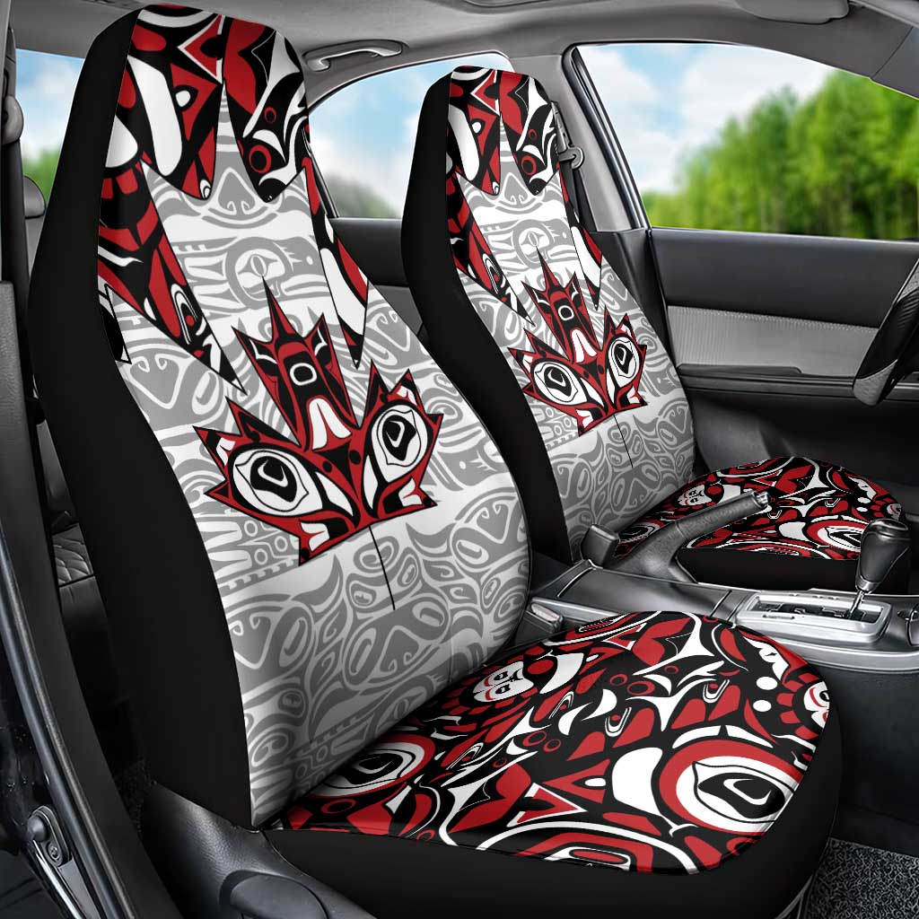 Canada Car Seat Cover Haida Art-Inspired Pattern Design