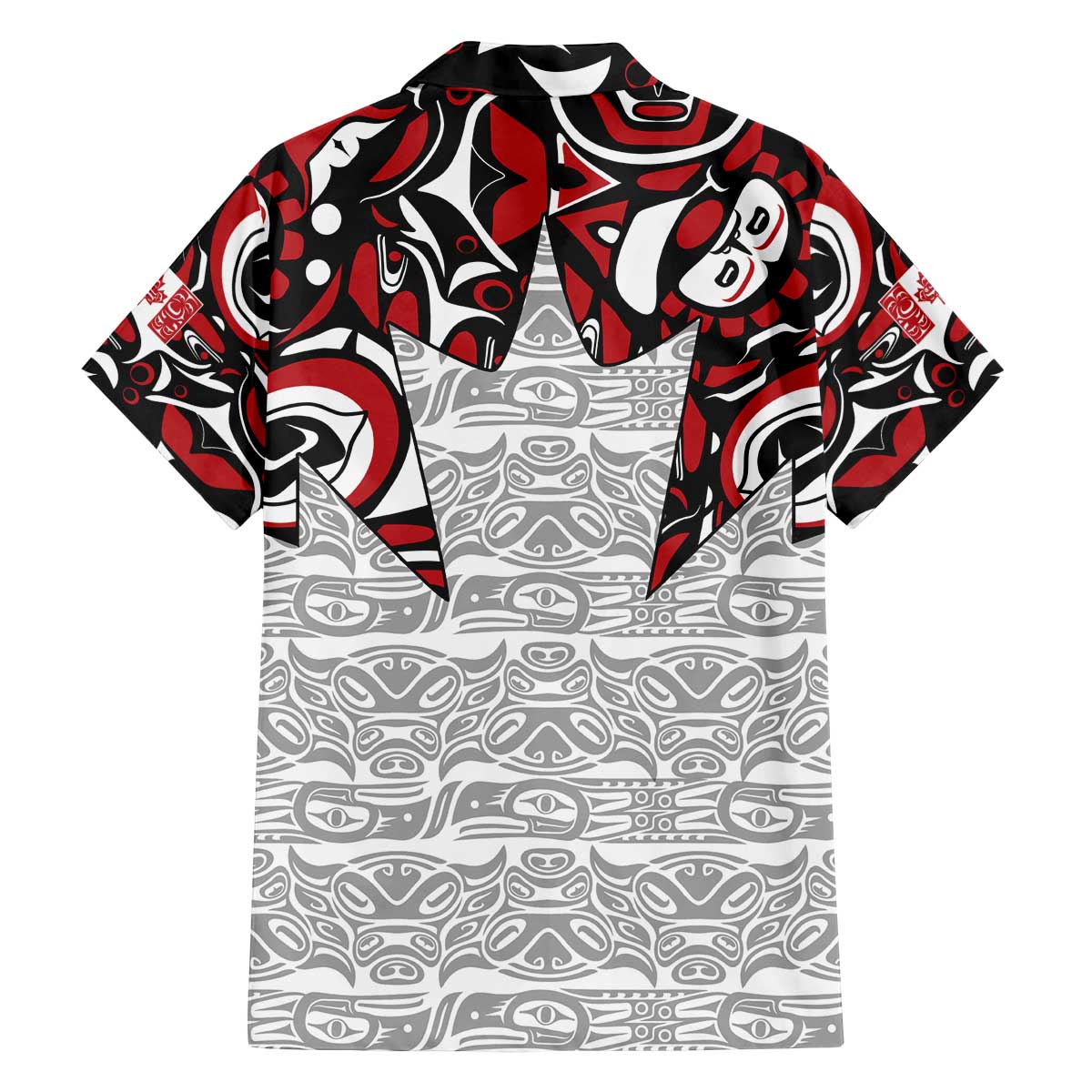 Canada Family Matching Off The Shoulder Long Sleeve Dress and Hawaiian Shirt Haida Art-Inspired Pattern Design