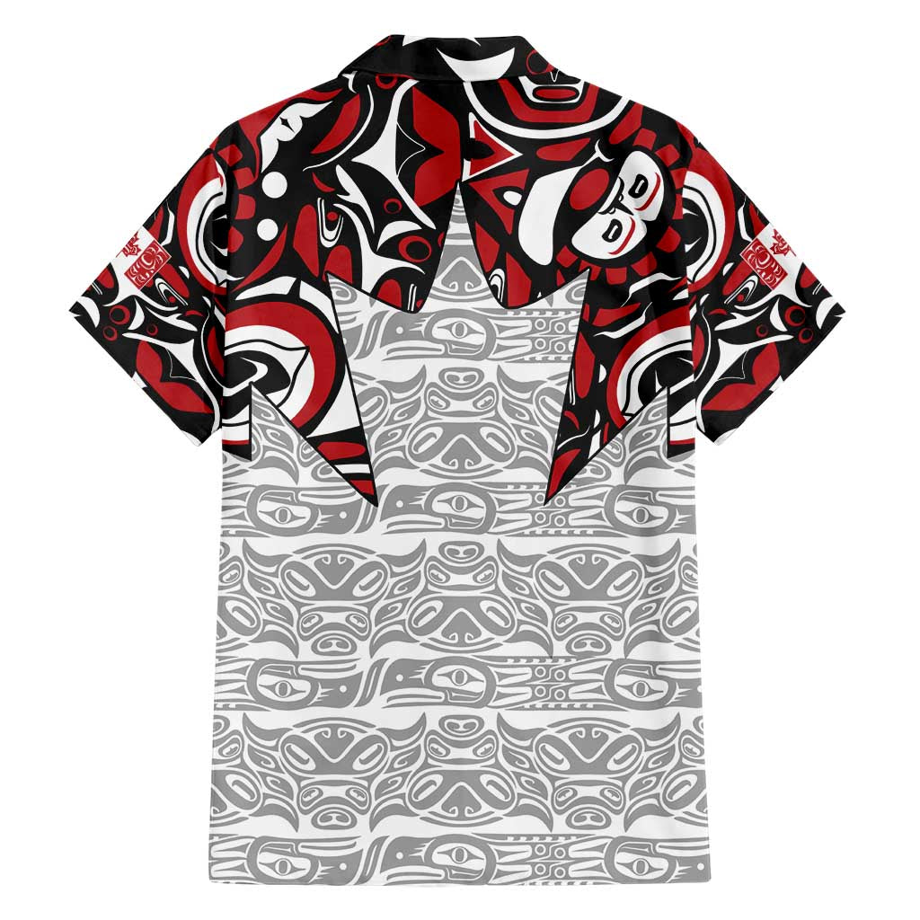 Canada Family Matching Short Sleeve Bodycon Dress and Hawaiian Shirt Haida Art-Inspired Pattern Design
