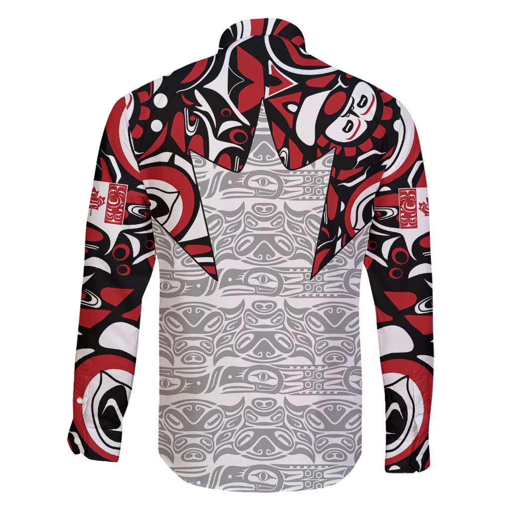 Canada Family Matching Short Sleeve Bodycon Dress and Hawaiian Shirt Haida Art-Inspired Pattern Design