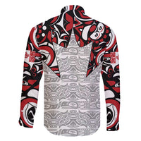 Canada Family Matching Short Sleeve Bodycon Dress and Hawaiian Shirt Haida Art-Inspired Pattern Design