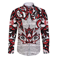 Canada Family Matching Tank Maxi Dress and Hawaiian Shirt Haida Art-Inspired Pattern Design