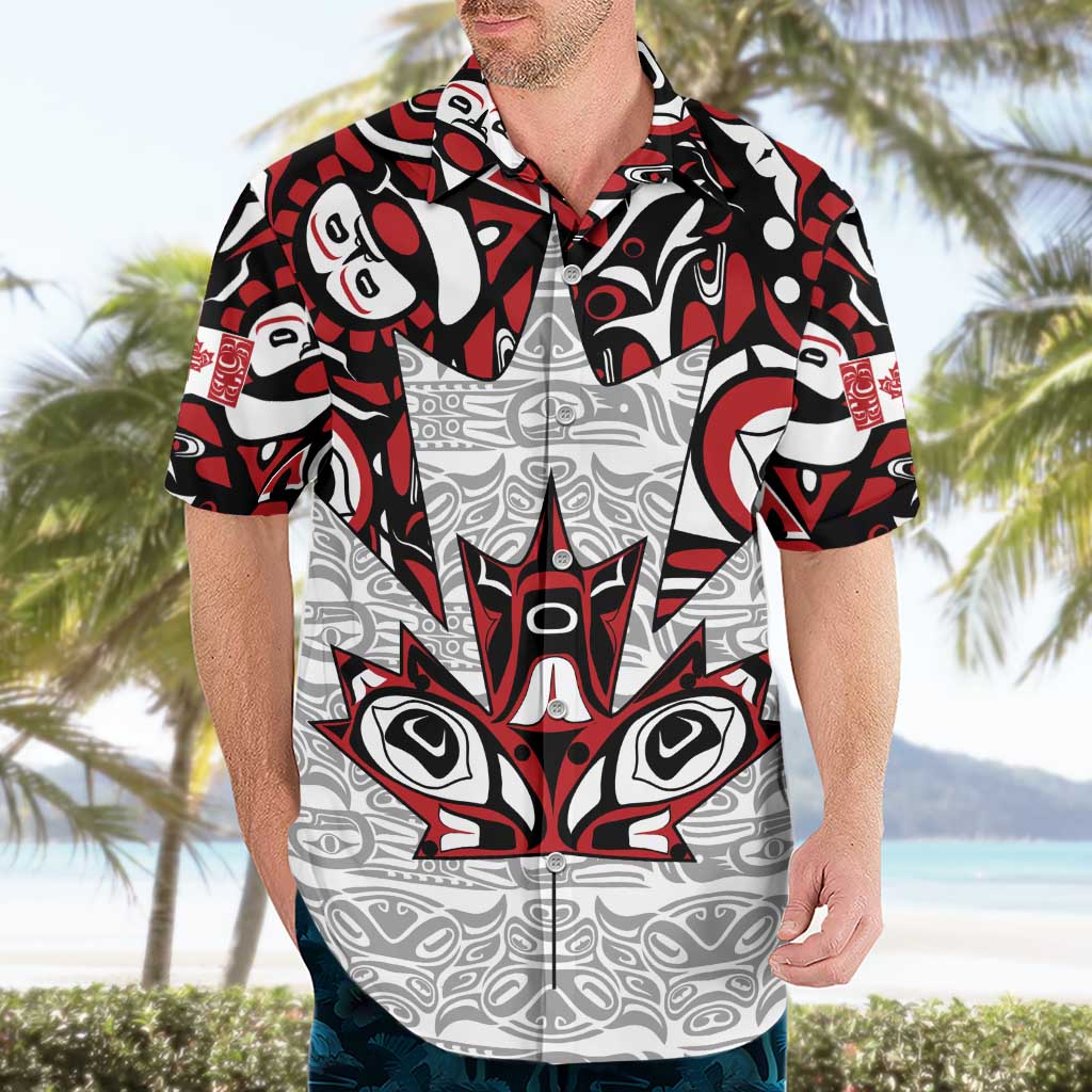 Canada Hawaiian Shirt Haida Art-Inspired Pattern Design